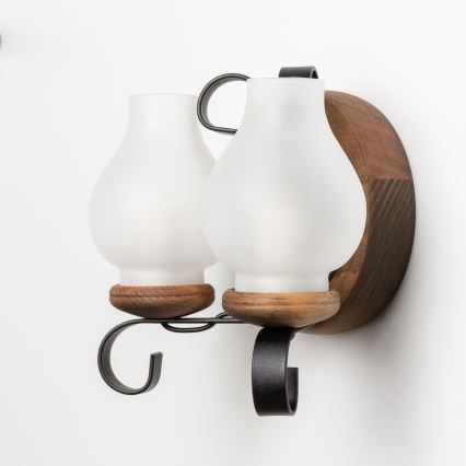 Brilagi - Stenska svetilka ROATA APLICA 2xE14/40W/230V bukev