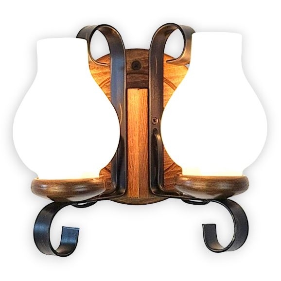 Brilagi - Stenska svetilka ROATA APLICA 2xE14/40W/230V bukev/oreh