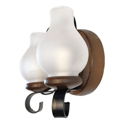 Brilagi - Stenska svetilka ROATA APLICA 2xE14/40W/230V bukev/oreh