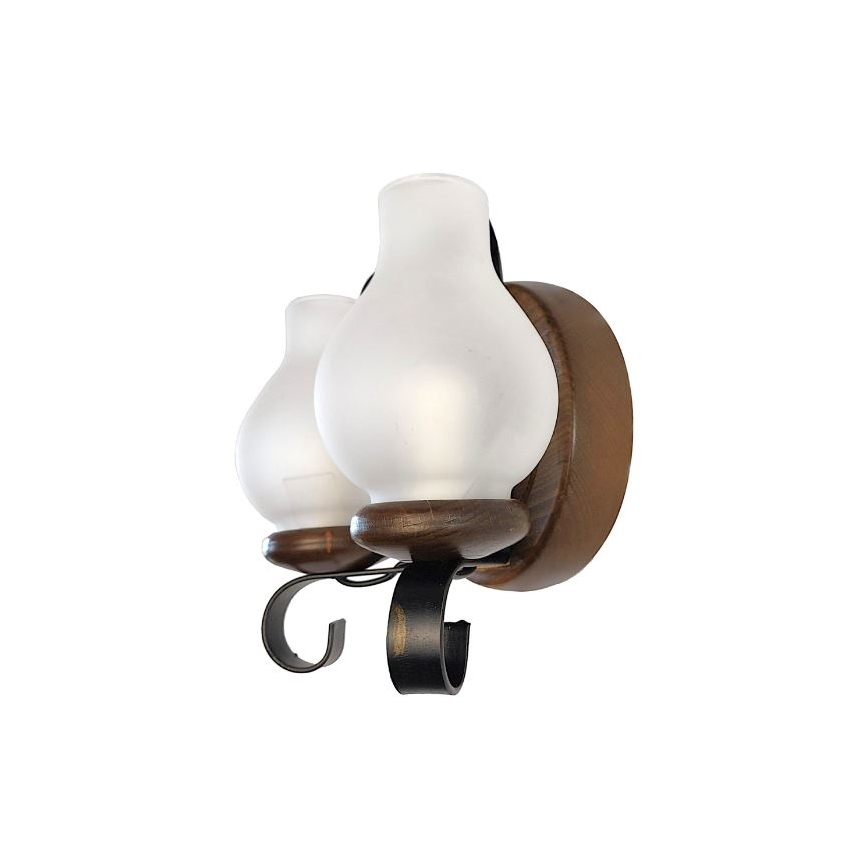 Brilagi - Stenska svetilka ROATA APLICA 2xE14/40W/230V bukev/oreh