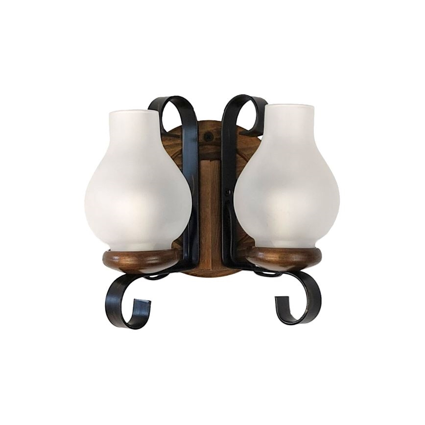 Brilagi - Stenska svetilka ROATA APLICA 2xE14/40W/230V bukev/oreh