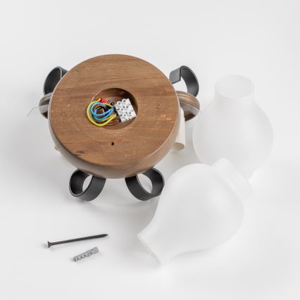 Brilagi - Stenska svetilka ROATA APLICA 2xE14/40W/230V bukev/oreh