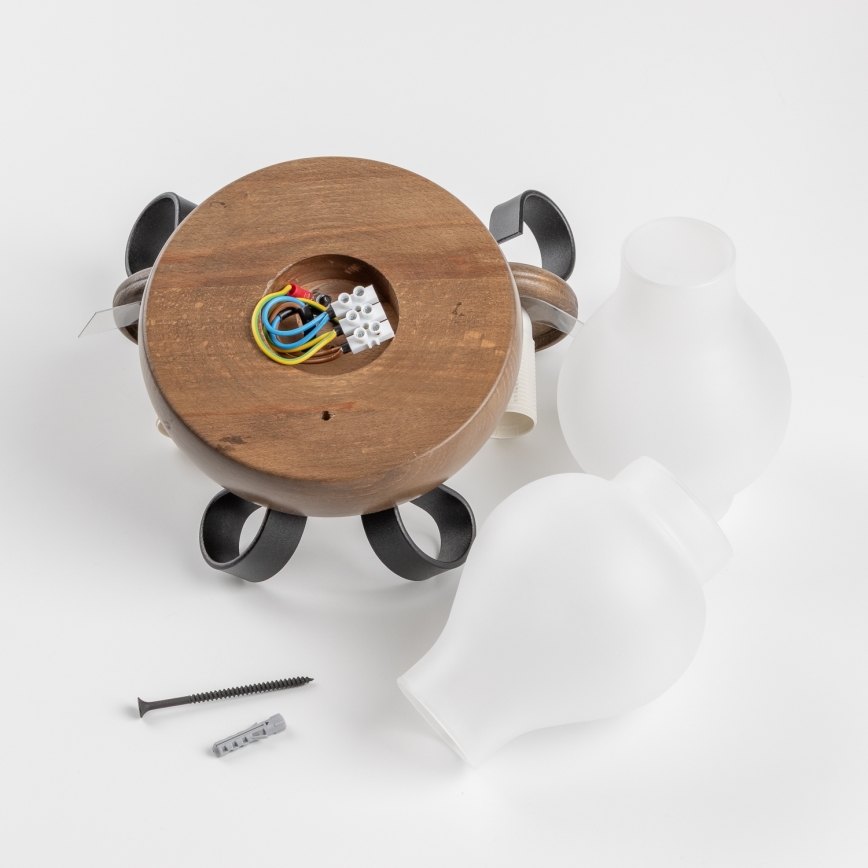 Brilagi - Stenska svetilka ROATA APLICA 2xE14/40W/230V bukev/oreh