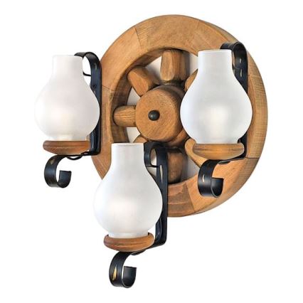 Brilagi - Stenska svetilka ROATA APLICA 3xE14/40W/230V bukev