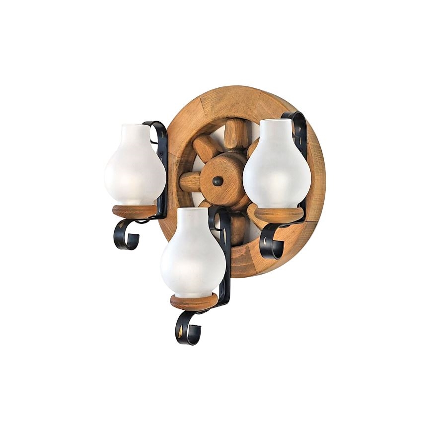 Brilagi - Stenska svetilka ROATA APLICA 3xE14/40W/230V bukev