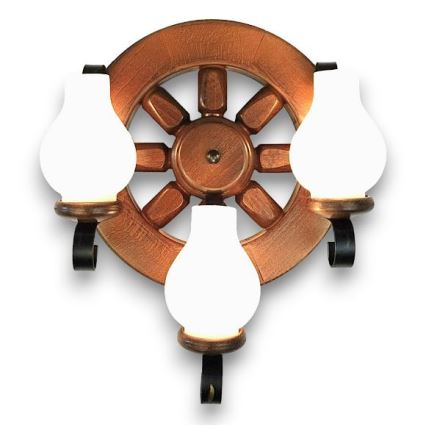 Brilagi - Stenska svetilka ROATA APLICA 3xE14/40W/230V bukev/oreh