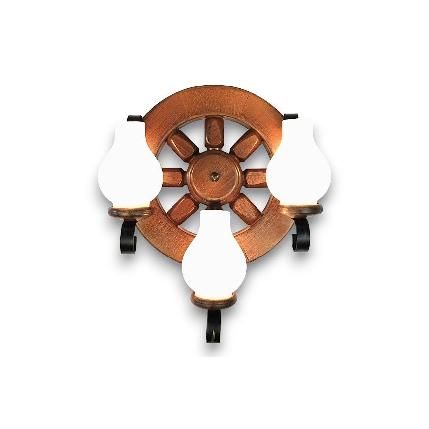 Brilagi - Stenska svetilka ROATA APLICA 3xE14/40W/230V bukev/oreh