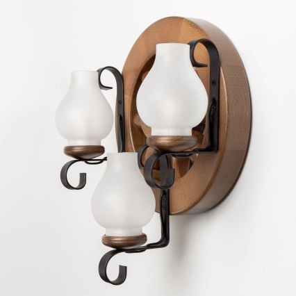 Brilagi - Stenska svetilka ROATA APLICA 3xE14/40W/230V bukev/oreh