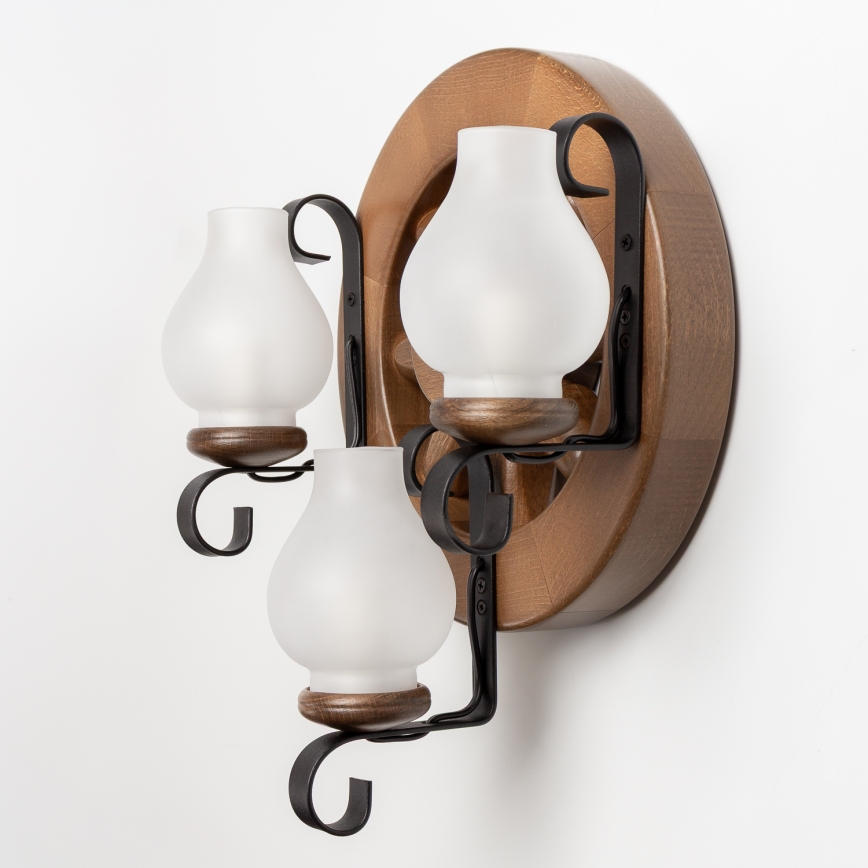 Brilagi - Stenska svetilka ROATA APLICA 3xE14/40W/230V bukev/oreh