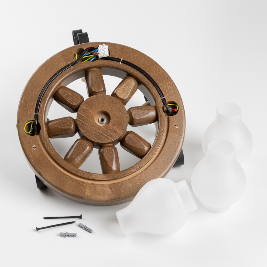 Brilagi - Stenska svetilka ROATA APLICA 3xE14/40W/230V bukev/oreh