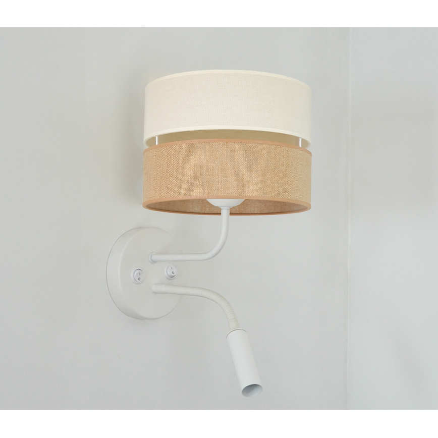 Brilagi - Stenska svetilka ROYAL YUTE 1xE27/15W/230V + 1xG9/6W bež/krem barva/bela