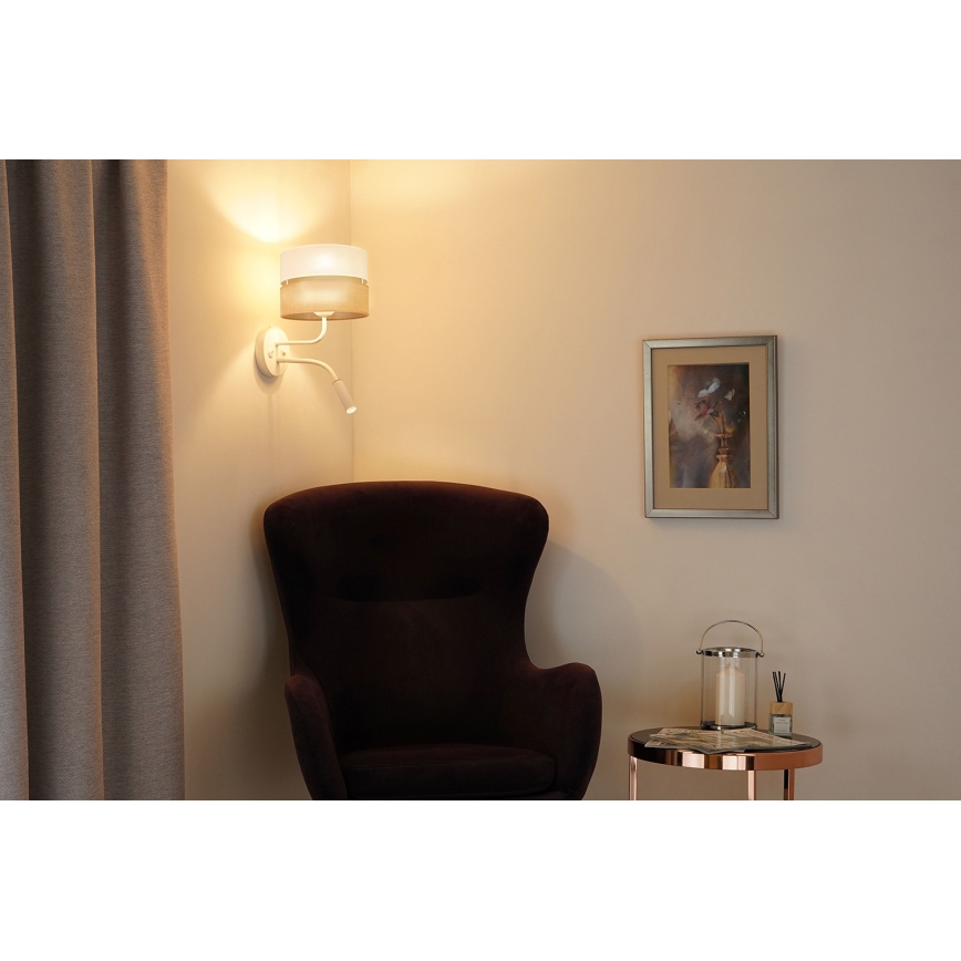 Brilagi - Stenska svetilka ROYAL YUTE 1xE27/15W/230V + 1xG9/6W bež/krem barva/bela
