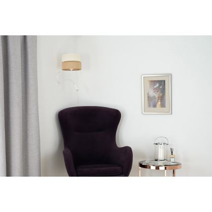 Brilagi - Stenska svetilka ROYAL YUTE 1xE27/15W/230V + 1xG9/6W bež/krem barva/bela