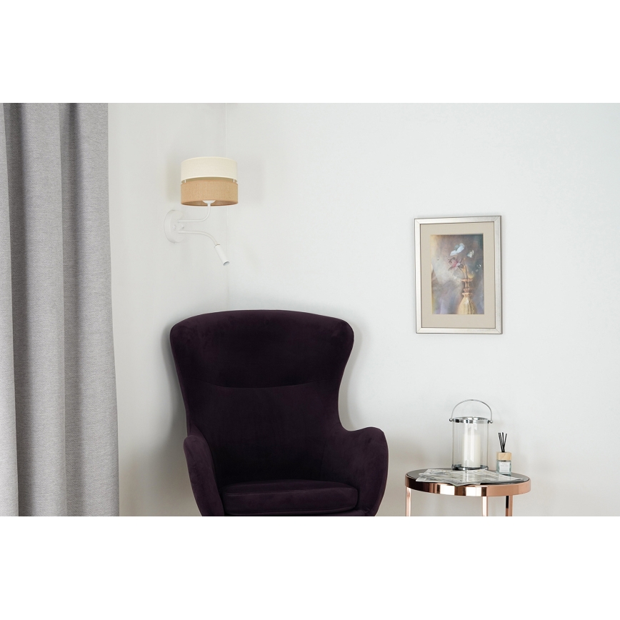 Brilagi - Stenska svetilka ROYAL YUTE 1xE27/15W/230V + 1xG9/6W bež/krem barva/bela