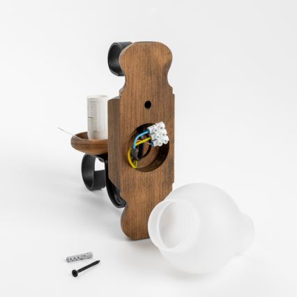 Brilagi - Stenska svetilka RUSTIC 1xE14/40W/230V bukev