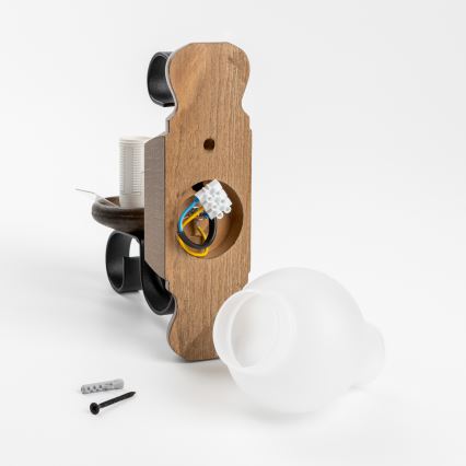 Brilagi - Stenska svetilka RUSTIC 1xE14/40W/230V bukev/oreh