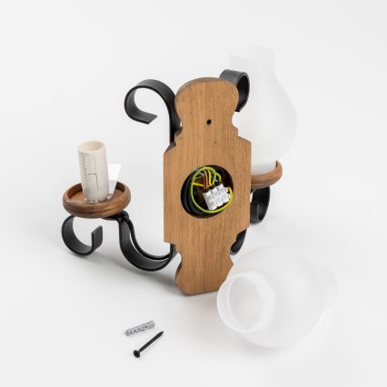 Brilagi - Stenska svetilka RUSTIC 2xE14/40W/230V bukev