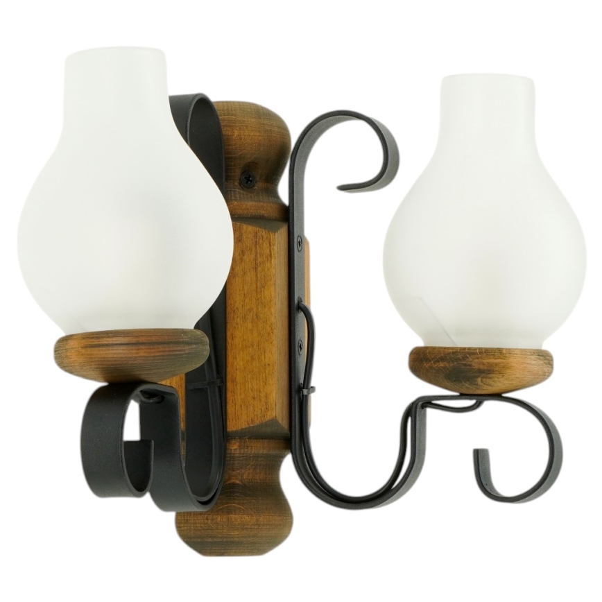 Brilagi - Stenska svetilka RUSTIC 2xE14/40W/230V bukev/oreh