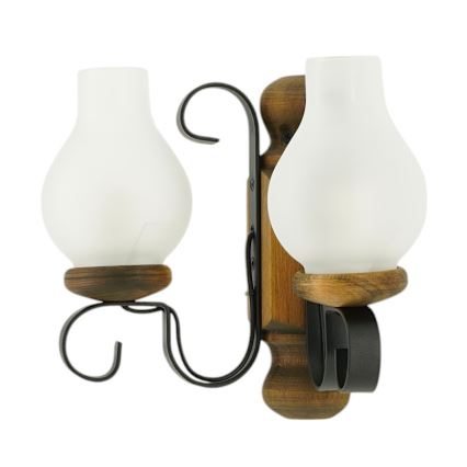 Brilagi - Stenska svetilka RUSTIC 2xE14/40W/230V bukev/oreh
