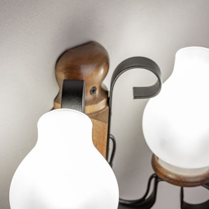 Brilagi - Stenska svetilka RUSTIC 2xE14/40W/230V bukev/oreh