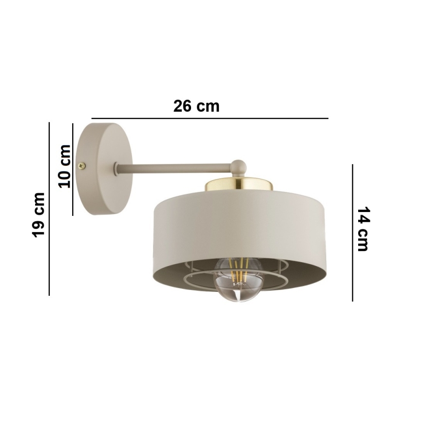 Brilagi - Stenska svetilka SPRING 1xE27/60W/230V bež/zlata