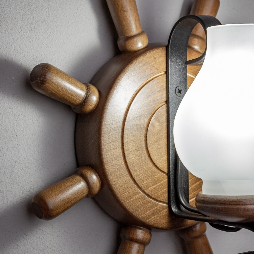 Brilagi - Stenska svetilka TIMONA 1xE14/40W/230V bukev/oreh