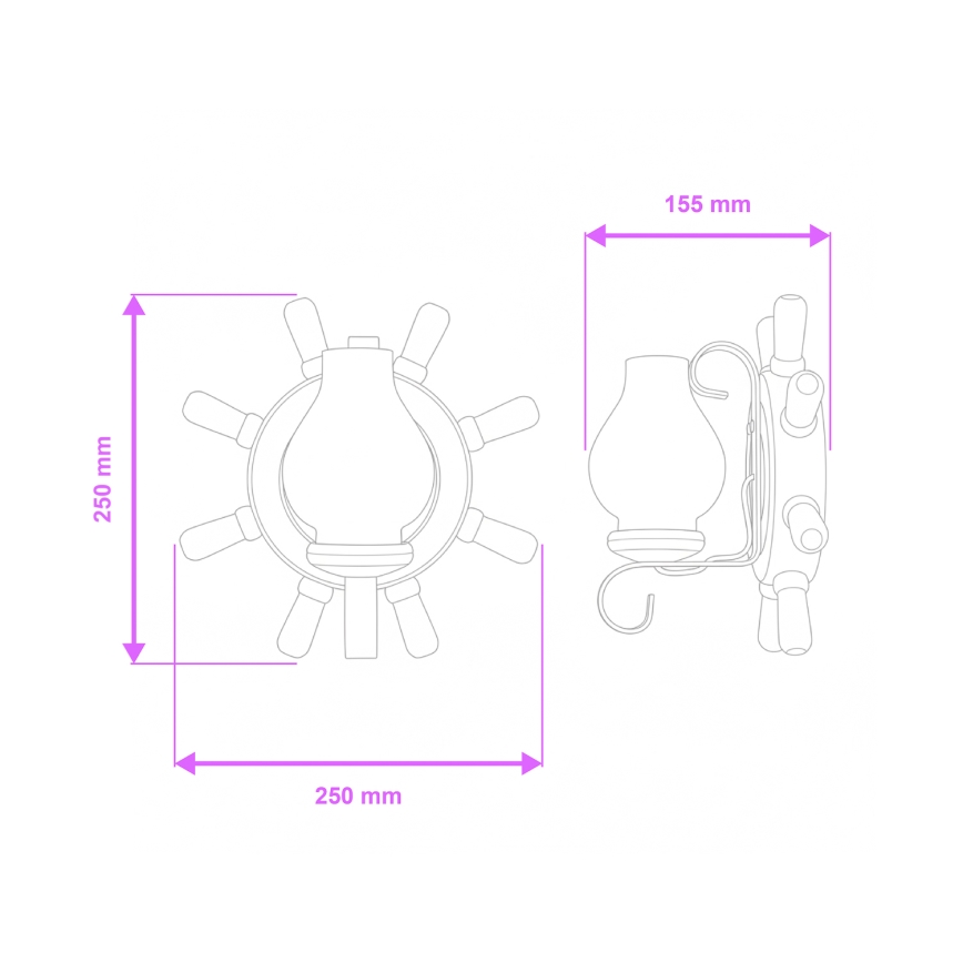 Brilagi - Stenska svetilka TIMONA 1xE14/40W/230V bukev/oreh