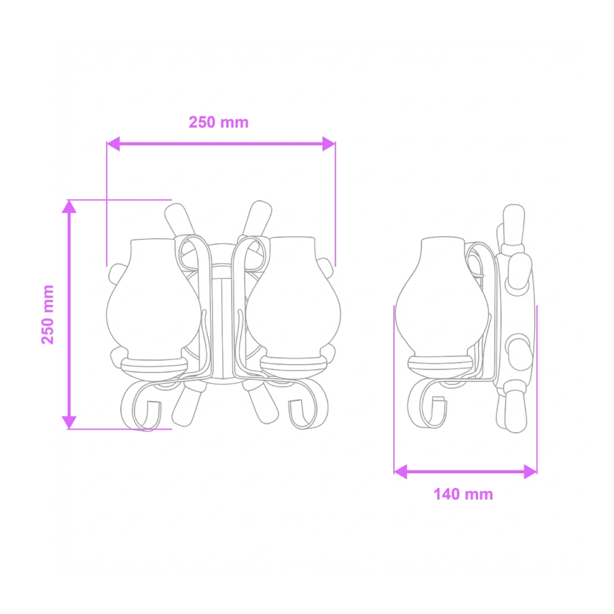 Brilagi - Stenska svetilka TIMONA 2xE14/40W/230V bukev