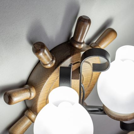 Brilagi - Stenska svetilka TIMONA 2xE14/40W/230V bukev/oreh