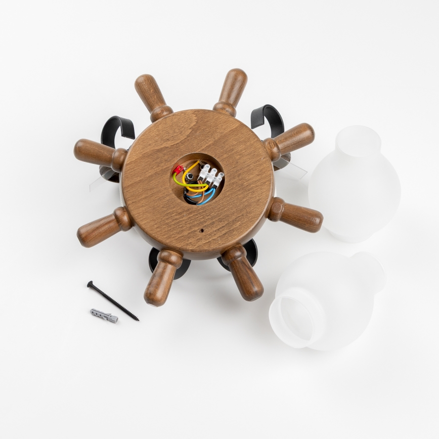 Brilagi - Stenska svetilka TIMONA 2xE14/40W/230V bukev/oreh