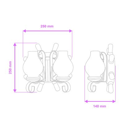 Brilagi - Stenska svetilka TIMONA 2xE14/40W/230V bukev/oreh