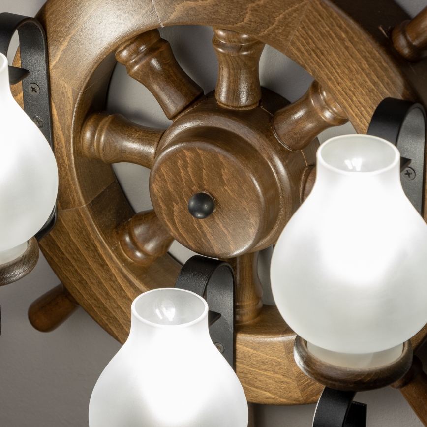 Brilagi - Stenska svetilka TIMONA 3xE14/40W/230V bukev/oreh