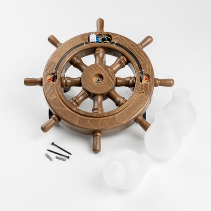 Brilagi - Stenska svetilka TIMONA 3xE14/40W/230V bukev/oreh