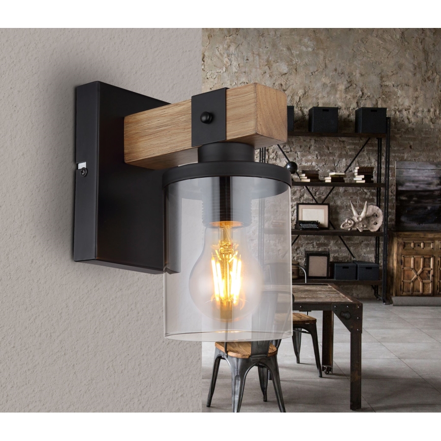 Brilagi - Stenska svetilka VISTA 1xE27/60W/230V hrast