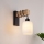 Brilagi - Stenska svetilka WOOD GLASS 1xE27/60W/230V borovica/črna/bela