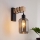 Brilagi - Stenska svetilka WOOD GLASS 1xE27/60W/230V borovica/črna/dimno siva