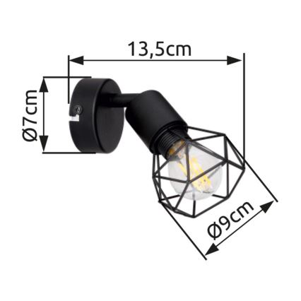 Brilagi - Stenska točkovna svetilka CAGE 1xE14/40W/230V