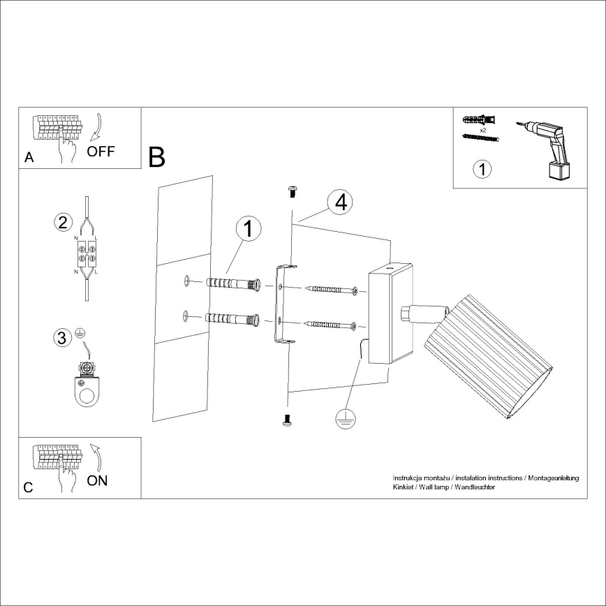 Brilagi - Stenski reflektor CRESTO 1xGU10/10W/230V bela