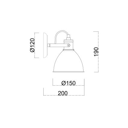 Brilagi - Stenski reflektor TECHNO 1xE27/60W/230V krem barva/patina