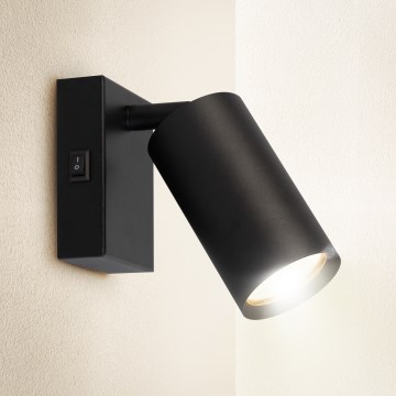 Brilagi - Stensko reflektorsko svetilo s stikalom SELE 1xGU10/30W/230V črna