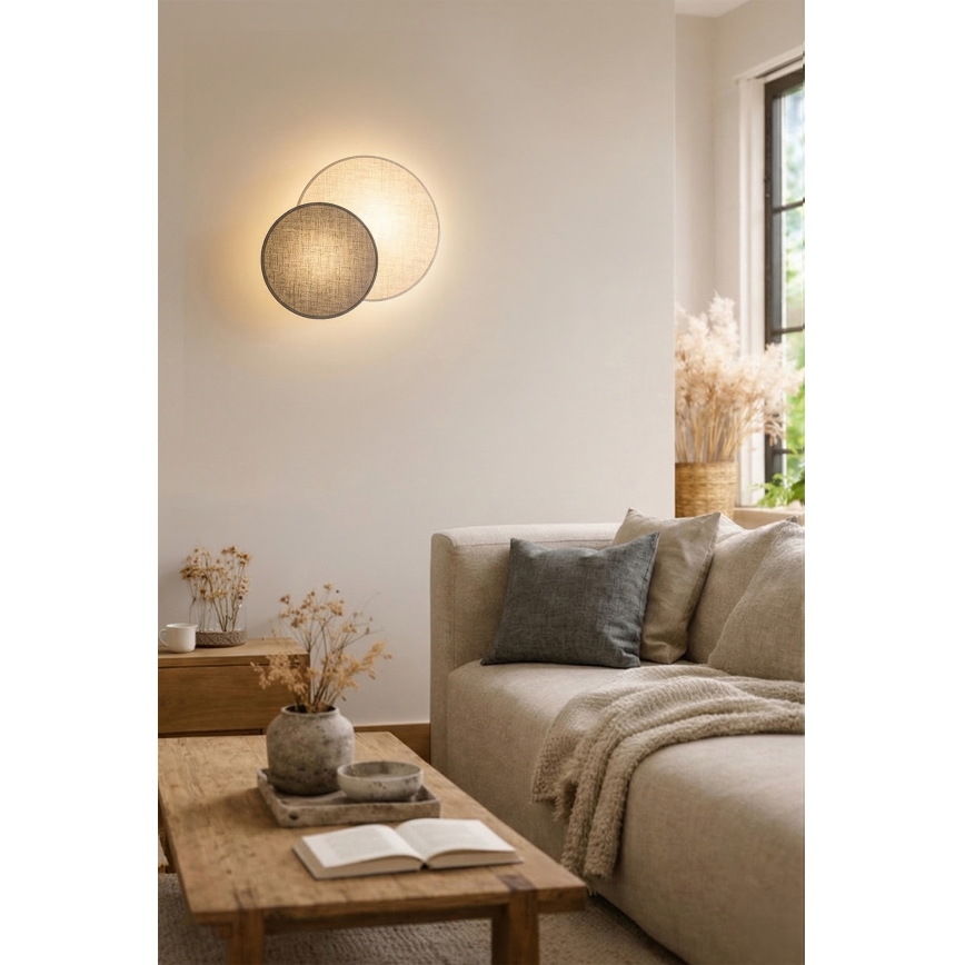 Brilagi - Stensko svetilo CIRCLES 1x E27/60W/230V, premer 35 cm, kremna/siva