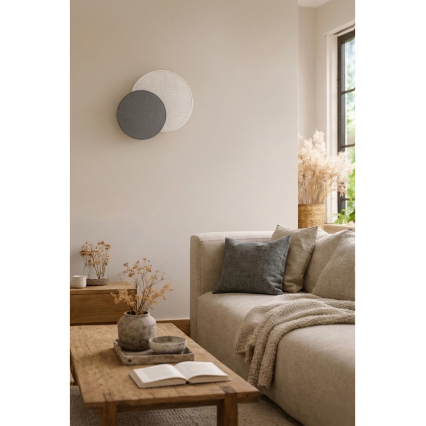 Brilagi - Stensko svetilo CIRCLES 1x E27/60W/230V, premer 35 cm, kremna/siva