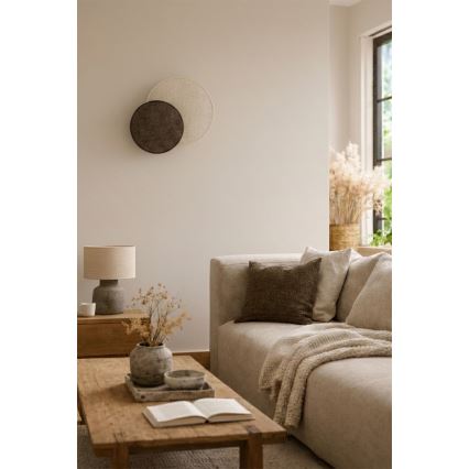Brilagi - Stensko svetilo CIRCLES 1xE27/60W/230V premer 35 cm kremna/rjava
