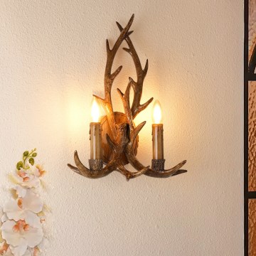 Brilagi - Stensko svetilo DEER 2xE14/10W/230V v obliki jelenjega rogovja