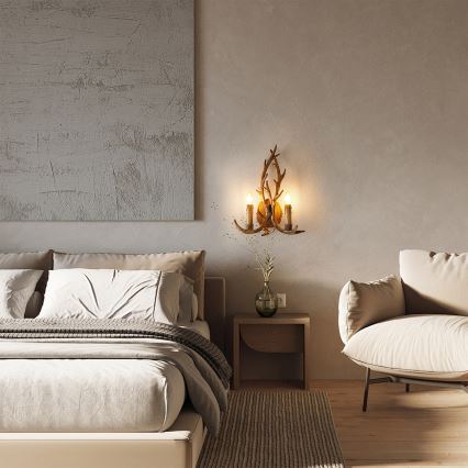 Brilagi - Stensko svetilo DEER 2xE14/10W/230V v obliki jelenjega rogovja