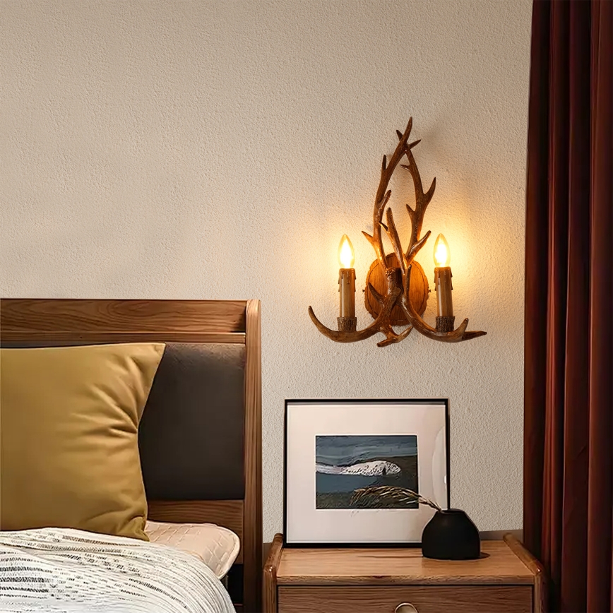 Brilagi - Stensko svetilo DEER 2xE14/10W/230V v obliki jelenjega rogovja