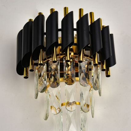 Brilagi - Stensko svetilo ECLIPSE 2xE14/10W/230V črna/zlata