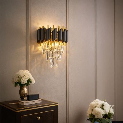 Brilagi - Stensko svetilo ECLIPSE 2xE14/10W/230V črna/zlata