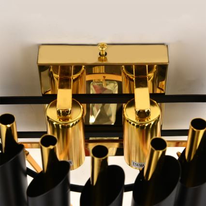 Brilagi - Stensko svetilo ECLIPSE 2xE14/10W/230V črna/zlata