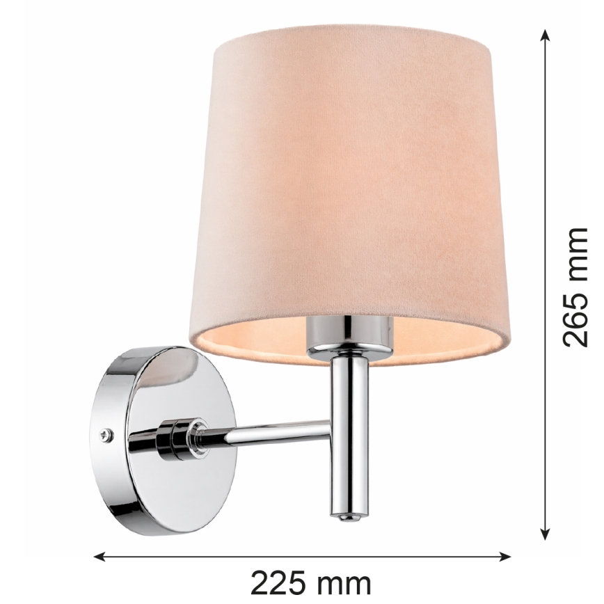 Brilagi - Stensko svetilo MONTE 1xE27/60W/230V bež/sijajni krom